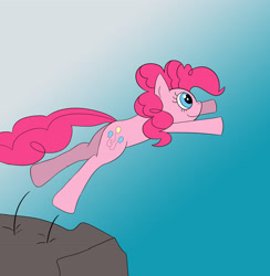 Size: 2975x3044 | Tagged: safe, artist:librarylonging, derpibooru import, pinkie pie, earth pony, pony, jumping, solo