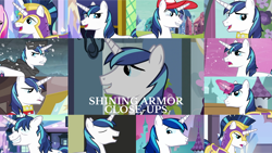 Size: 1280x721 | Tagged: safe, derpibooru import, edit, edited screencap, editor:quoterific, screencap, princess cadance, shining armor, pony, unicorn, the crystal empire, armor, crystal guard, crystal guard armor, offscreen character