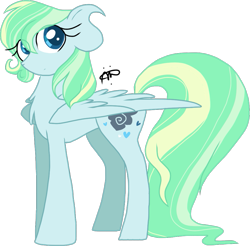 Size: 1017x1001 | Tagged: safe, artist:gallantserver, derpibooru import, oc, oc:minty wisp, pegasus, pony, female, mare, offspring, parent:sky stinger, parent:vapor trail, parents:vaporsky, simple background, solo, transparent background