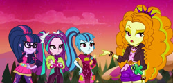 Size: 1280x621 | Tagged: safe, artist:3d4d, artist:mixiepie, derpibooru import, edit, adagio dazzle, aria blaze, sci-twi, sonata dusk, twilight sparkle, better together, equestria girls, sunset's backstage pass!, alternate universe, the dazzlings