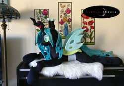 Size: 976x678 | Tagged: safe, artist:purplenebulastudios, derpibooru import, queen chrysalis, changeling, irl, photo, plushie, solo