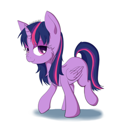 Size: 1080x1080 | Tagged: safe, artist:fajnyziomal, derpibooru import, twilight sparkle, twilight sparkle (alicorn), alicorn, pony, cheek fluff, chest fluff, missing cutie mark, simple background, solo, white background