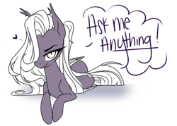 Size: 500x357 | Tagged: safe, artist:pixxpal, derpibooru import, oc, oc only, oc:lilac night, bat pony, pony, ask, cute, dialogue, heart, lidder eyes, looking at you, smiling