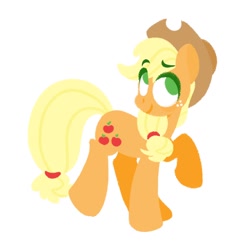 Size: 1024x1024 | Tagged: safe, artist:ethereanunicorn, derpibooru import, applejack, earth pony, pony, female, mare, no pupils, simple background, solo, white background