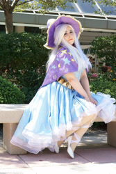 Size: 2000x3000 | Tagged: safe, artist:mieucosplay, artist:notsoprophoto, derpibooru import, trixie, human, bronycon, bronycon 2017, cape, clothes, cosplay, costume, hat, irl, irl human, photo, sitting, trixie's cape, trixie's hat