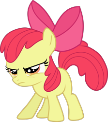 Size: 6000x6728 | Tagged: safe, artist:aethon056, derpibooru import, apple bloom, earth pony, pony, bloom and gloom, angry, apple bloom's bow, bow, female, filly, hair bow, simple background, solo, transparent background, vector