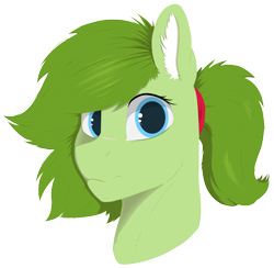 Size: 3090x3016 | Tagged: safe, artist:cold blight, derpibooru import, oc, oc only, oc:lief, cute, ear fluff, ears, female, floppy ears, lineless, ponytail, simple background, smiling, solo, transparent background