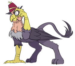 Size: 1862x1638 | Tagged: safe, artist:testostepone, derpibooru import, part of a set, grampa gruff, griffon, g4 mega collab, male, monocle, simple background, solo, transparent background