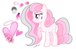 Size: 2959x1928 | Tagged: safe, artist:guruyunus17, derpibooru import, blossom, oc, oc:princess blossom, earth pony, pony, 2021, base used, cute, cutie mark, female, flower, heart, indonesia, mare, medibang paint, simple background, smiling, solo, transparent background