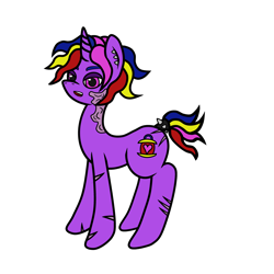 Size: 4000x4000 | Tagged: safe, artist:dice-warwick, derpibooru import, oc, oc:molotov, pony, unicorn, fallout equestria, burn scar, ear piercing, ex-raider, piercing, raider, scar, scared, short mane, short tail, solo