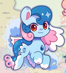 Size: 357x391 | Tagged: safe, derpibooru import, oc, oc:lyre wave, chibi, mascot, qingdao brony festival, solo