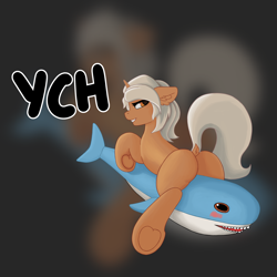 Size: 2000x2000 | Tagged: safe, artist:uuhuhuh, derpibooru import, oc, pony, commission, plushie, shark plushie, solo, your character here