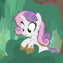 Size: 1080x1080 | Tagged: safe, derpibooru import, screencap, sweetie belle, pony, unicorn, growing up is hard to do, season 9, cropped, female, mare, messy mane, mud, older, older sweetie belle, solo