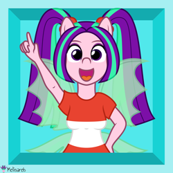 Size: 4000x4000 | Tagged: safe, artist:melisareb, derpibooru import, part of a set, aria blaze, equestria girls, .svg available, absurd resolution, crossover, female, fin wings, pigtails, pun, rhythm heaven, solo, the dazzles, vector, visual pun, wings