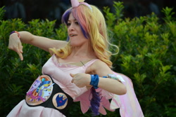 Size: 2304x1536 | Tagged: safe, derpibooru import, princess cadance, human, bronycon, bronycon 2014, clothes, cosplay, costume, irl, irl human, photo, pointing, wrestling belt