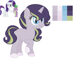 Size: 1108x886 | Tagged: safe, derpibooru import, rarity, spike, oc, oc:gemma belle, dracony, hybrid, unicorn, female, hateverse, interspecies offspring, male, offspring, parent:rarity, parent:spike, parents:sparity, shipping, sparity, straight