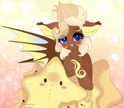 Size: 4269x3739 | Tagged: safe, artist:2pandita, derpibooru import, oc, bat pony, pony, female, mare, plushie, solo, star plushie, stars