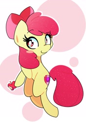 Size: 1960x2786 | Tagged: safe, artist:kindakismet, derpibooru import, apple bloom, earth pony, pony, apple, female, filly, food, solo