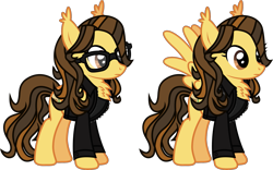 Size: 1975x1229 | Tagged: safe, artist:lightningbolt, derpibooru exclusive, derpibooru import, pegasus, pony, .svg available, chest fluff, clothes, ear fluff, ears, folded wings, glasses, jacket, male, ponified, shirt, simple background, spread wings, stallion, svg, the academy is..., transparent background, trap, undershirt, vector, william beckett, wings