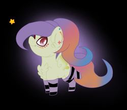 Size: 1805x1569 | Tagged: safe, artist:aonairfaol, derpibooru import, oc, oc only, pegasus, pony, abstract background, chest fluff, clothes, ear piercing, pegasus oc, piercing, socks, solo, striped socks