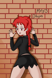 Size: 1280x1920 | Tagged: safe, artist:melysdibujos, derpibooru import, oc, oc:bast, equestria girls, female, solo, transgender, wall