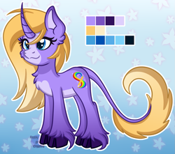 Size: 1073x949 | Tagged: safe, artist:happy-go-creative, derpibooru import, oc, oc:violet danka, unicorn, ponysona, purple, reference sheet, unshorn fetlocks