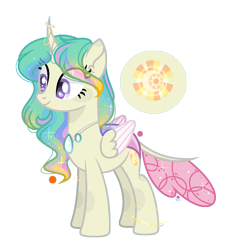 Size: 998x1092 | Tagged: safe, artist:moonnightshadow-mlp, derpibooru import, oc, oc:sunrise, changepony, hybrid, female, offspring, parent:princess celestia, parent:thorax, parents:thoralestia, simple background, solo, transparent background