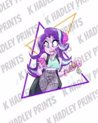 Size: 2400x3000 | Tagged: safe, artist:katrina hadley, derpibooru import, starlight glimmer, equestria girls, mirror magic, spoiler:eqg specials, beanie, food, hat, ice cream, obtrusive watermark, phone, solo, watermark