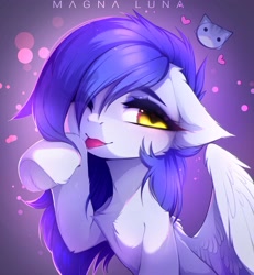 Size: 3492x3787 | Tagged: safe, artist:magnaluna, derpibooru import, oc, oc only, oc:gabriel, cat, pegasus, pony, cute, female, filly, floating heart, heart, licking, looking at you, one eye closed, pegasus oc, simple background, tongue, tongue out, wings