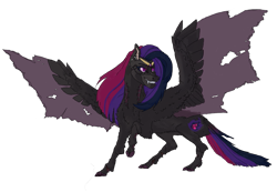 Size: 1099x761 | Tagged: safe, artist:penrosa, derpibooru import, oc, oc only, pegasus, pony, female, mare, pegasus oc, raised hoof, raised leg, simple background, solo, torn wings, transparent background, two toned wings, wings