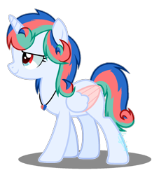 Size: 1288x1420 | Tagged: safe, artist:amicasecretuwu, derpibooru import, oc, oc only, oc:skyla heart, alicorn, pony, alicorn oc, female, horn, mare, offspring, parent:princess cadance, parent:shining armor, parents:shiningcadance, side view, simple background, smiling, solo, transparent background, wings