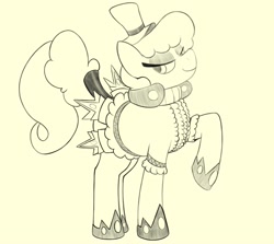 Size: 2421x2159 | Tagged: safe, artist:flutterfigle, derpibooru import, sapphire shores, earth pony, pony, a dog and pony show, monochrome