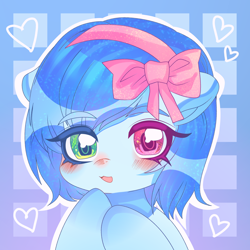 Size: 2600x2600 | Tagged: safe, derpibooru import, oc, oc:cloud west, pegasus, blushing, colored pupils, heterochromia, simple background, solo