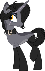 Size: 1519x2369 | Tagged: safe, artist:cryptidhoax, derpibooru import, oc, oc only, pony, unicorn, clothes, collar, simple background, socks, solo, transparent background