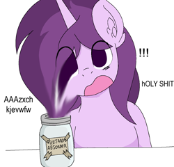 Size: 1146x1099 | Tagged: safe, artist:czu, derpibooru import, oc, oc only, oc:czupone, pony, unicorn, ear fluff, ears, meme, no catchlights, no pupils, open mouth, pixel art, ponified, ponified meme, vulgar