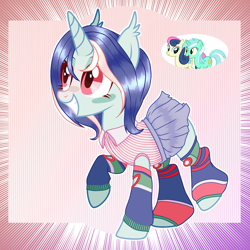 Size: 2048x2048 | Tagged: safe, artist:keeka-snake, derpibooru import, bon bon, lyra heartstrings, sweetie drops, oc, pony, unicorn, clothes, female, magical lesbian spawn, mare, offspring, parent:bon bon, parent:lyra heartstrings, parents:lyrabon