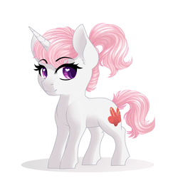 Size: 1984x1984 | Tagged: safe, artist:schokocream, derpibooru import, oc, oc only, pony, unicorn, eyelashes, female, horn, mare, simple background, smiling, solo, unicorn oc, white background