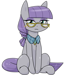 Size: 640x740 | Tagged: safe, artist:batipin, derpibooru import, maud pie, earth pony, pony, glasses, older, simple background, solo, transparent background