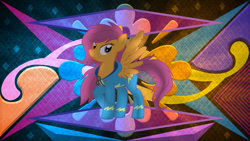 Size: 3840x2160 | Tagged: safe, artist:kuma993, artist:laszlvfx, derpibooru import, edit, scootaloo, pony, clothes, older, solo, uniform, wallpaper, wallpaper edit, wonderbolts uniform