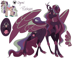 Size: 1024x820 | Tagged: safe, artist:arexstar, derpibooru import, oc, oc:creeping widow, changeling, female, purple changeling, simple background, solo, white background