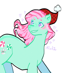 Size: 890x1000 | Tagged: safe, artist:michinart, derpibooru import, minty, female, mare, simple background, solo