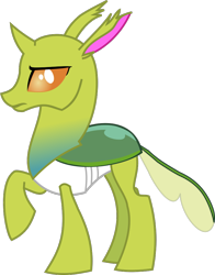 Size: 736x939 | Tagged: safe, artist:mariofan345, derpibooru import, oc, oc:slime wing, changedling, changeling, male, simple background, solo, transparent background, vector