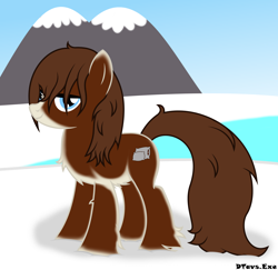 Size: 3994x3884 | Tagged: safe, artist:dtavs.exe, oc, oc only, oc:fuzzy dreams, pony, chest fluff, female, fluffy, lake, lidded eyes, looking at you, mare, pale belly, snow, snowpony (species), taiga pony, tummy fluff, yakutian horse