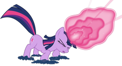 Size: 5556x3000 | Tagged: safe, artist:concordisparate, derpibooru import, twilight sparkle, unicorn twilight, pony, unicorn, boast busters, absurd resolution, eyes closed, female, glowing horn, horn, magic, magic aura, mare, open mouth, simple background, solo, transparent background, vector