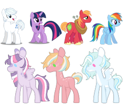 Size: 672x573 | Tagged: safe, artist:inkprism, derpibooru import, big macintosh, double diamond, rainbow dash, twilight sparkle, unicorn twilight, oc, earth pony, pegasus, pony, unicorn, base used, diamondlight, doubledash, doublemac, female, gay, magical gay spawn, male, offspring, parent:big macintosh, parent:double diamond, parent:rainbow dash, parent:twilight sparkle, parents:diamondlight, parents:doubledash, parents:doublemac, shipping, simple background, straight, transparent background