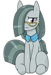 Size: 510x752 | Tagged: safe, artist:batipin, derpibooru import, marble pie, earth pony, pony, alternate hairstyle, glasses, older marble pie, simple background, sitting, transparent background