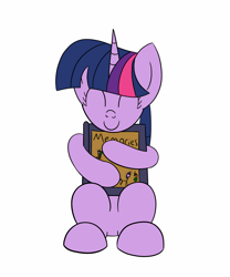 Size: 1568x1888 | Tagged: safe, artist:librarylonging, derpibooru import, twilight sparkle, pony, unicorn, book, hug, implied anon, solo