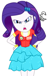 Size: 651x1024 | Tagged: safe, artist:flutteryaylove, derpibooru import, rarity, a photo booth story, eqg summertime shorts, equestria girls, angry, oxxo, simple background, white background
