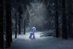 Size: 3000x2000 | Tagged: safe, artist:musical ray, derpibooru import, princess luna, alicorn, pony, female, filly, forest, snow, winter, woona, younger