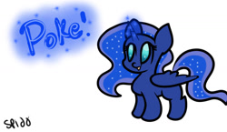 Size: 1398x811 | Tagged: safe, artist:skypaw122, derpibooru import, princess luna, alicorn, pony, ethereal mane, female, horn, mare, signature, simple background, starry mane, white background, wings